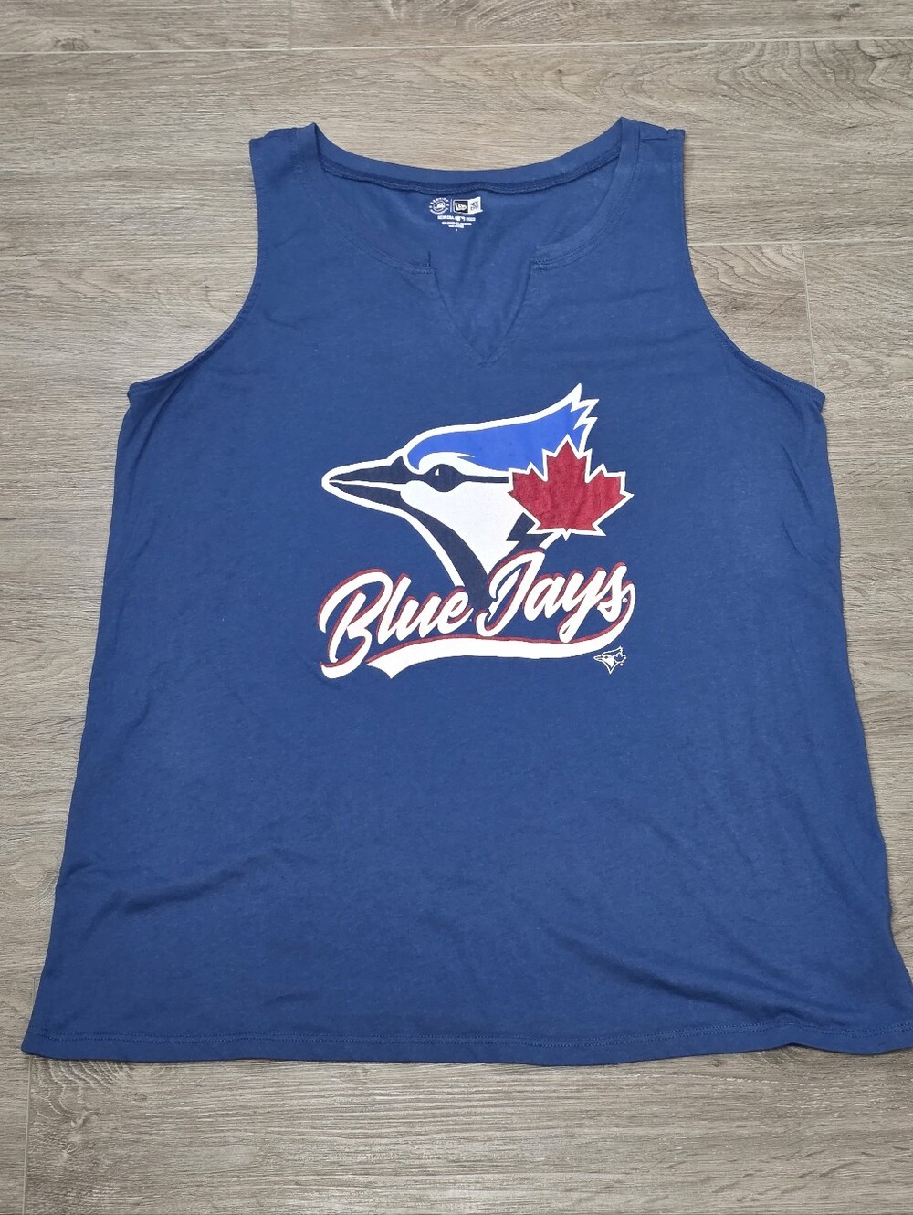Toronto Blue Jays Womans Tank Top Size XL New Era V Neck MLB Screen Print